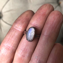 Load image into Gallery viewer, Rainbow Moonstone Ring - Oval #7 (Size 4.25) - Ready to Ship

