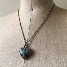 Load image into Gallery viewer, Moss Agate Heart Necklace #2 - Ready to Ship
