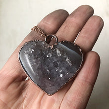 Load image into Gallery viewer, Agate Druzy “Broken Open” Heart Necklace #1 - Ready to Ship

