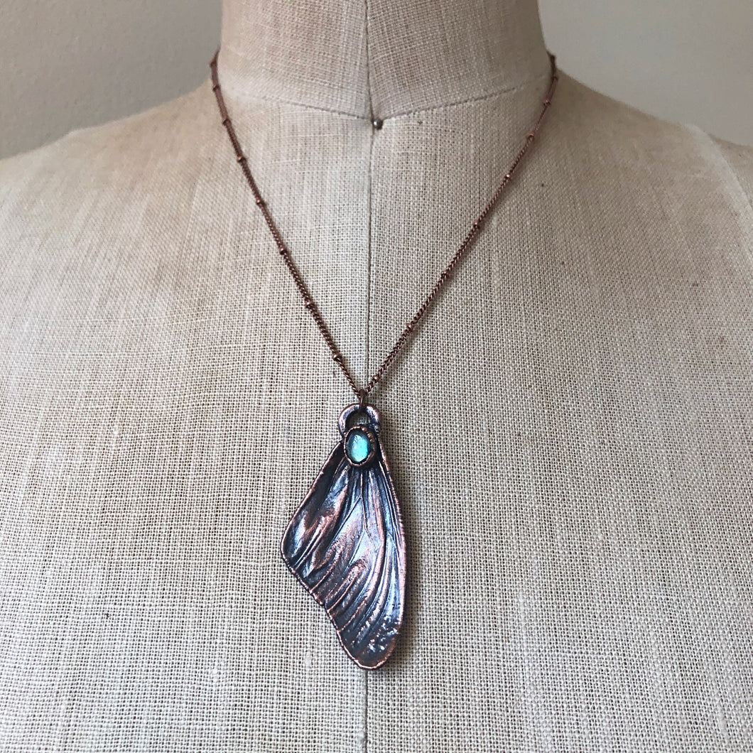 Electroformed Butterfly Wing & Labradorite Necklace - Ready to Ship