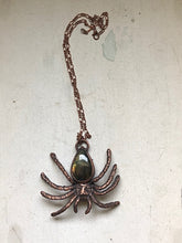 Load image into Gallery viewer, Electroformed Spider &amp; Labradorite Necklace #1- Ready to Ship
