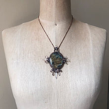 Load image into Gallery viewer, Large Labradorite &amp; Crystal Statement Necklace - Ready to Ship

