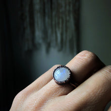 Load image into Gallery viewer, Rainbow Moonstone Ring - Round #1 (Size 6) - Ready to Ship
