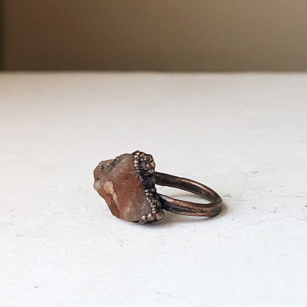 Raw Sunstone Ring #3 (Size 5.5-5.75) - Summer Solstice Collection 2019
