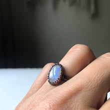 Load image into Gallery viewer, Rainbow Moonstone Ring - Oval #6 (Size 6.5) - Ready to Ship

