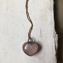 Load image into Gallery viewer, Rose Quartz Heart Neckalce - Ready to Ship
