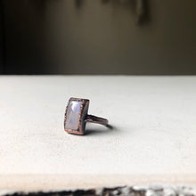 Load image into Gallery viewer, Rainbow Moonstone Ring - Rectangular #3 (Size 4.25) - Ready to Ship
