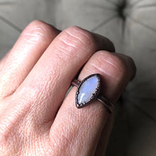 Load image into Gallery viewer, Rainbow Moonstone Ring - Marquise #2 (Size 8.25-8.5) - Ready to Ship

