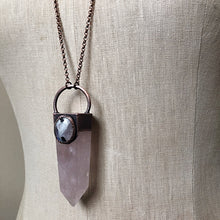 Load image into Gallery viewer, Large Rose Quartz Point &amp; Rainbow Moonstone Necklace - Ready to Ship
