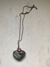 Load image into Gallery viewer, Labradorite Dripping Copper Heart Necklace- Ready to Ship
