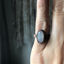 Load image into Gallery viewer, Rainbow Moonstone Ring - Oval #7 (Size 4.25) - Ready to Ship

