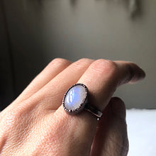 Load image into Gallery viewer, Rainbow Moonstone Ring - Oval #4 (Size 7.25) - Ready to Ship
