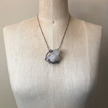 Load image into Gallery viewer, Raw Clear Quartz Cluster with Labradorite Necklace
