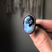 Load image into Gallery viewer, Rainbow Moonstone Ring - Oval #1 (Size 7.25) - Ready to Ship

