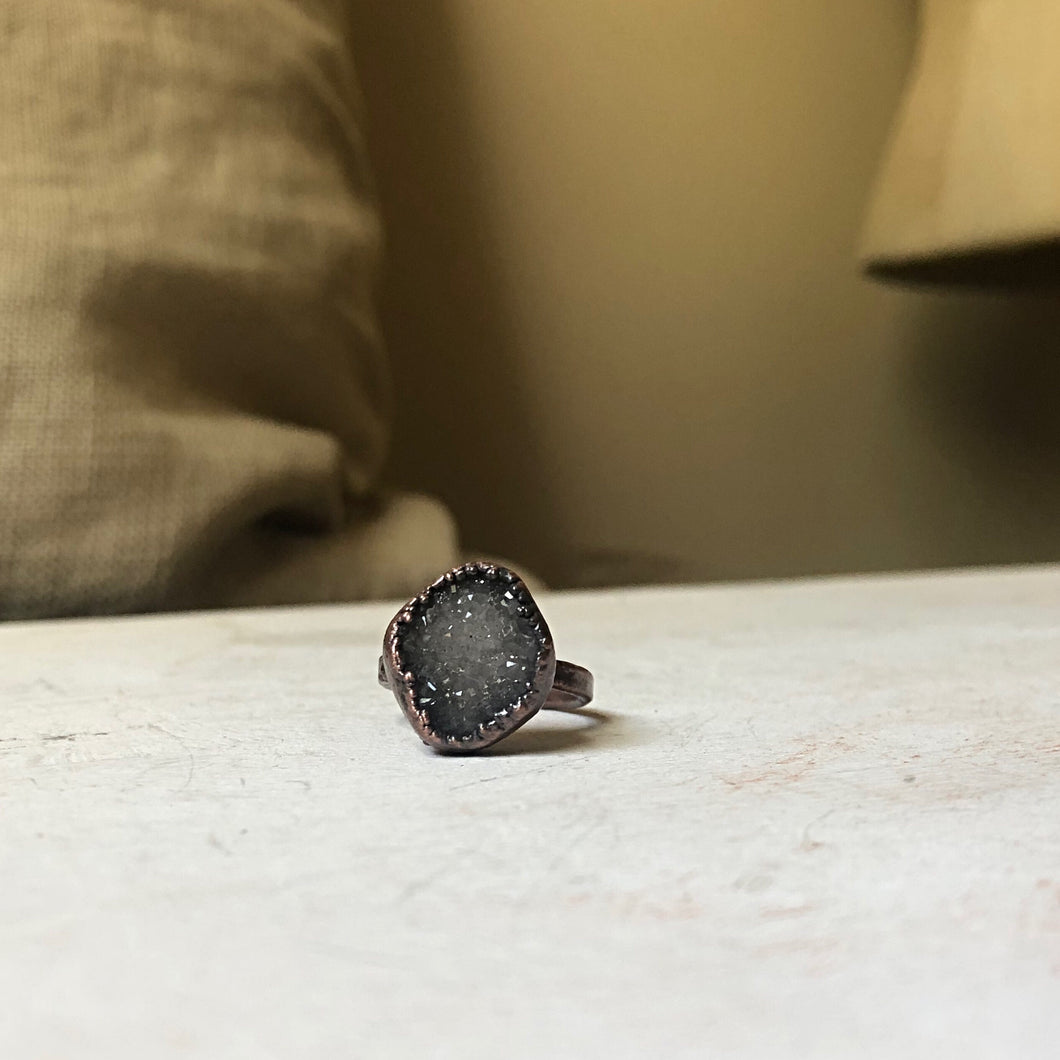Druzy Star Cluster Ring #3 (Size 7-7.25) - Ready to Ship