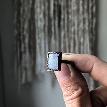 Load image into Gallery viewer, Rainbow Moonstone Ring - Rectangular #5 (Size 9-9.25) - Ready to Ship
